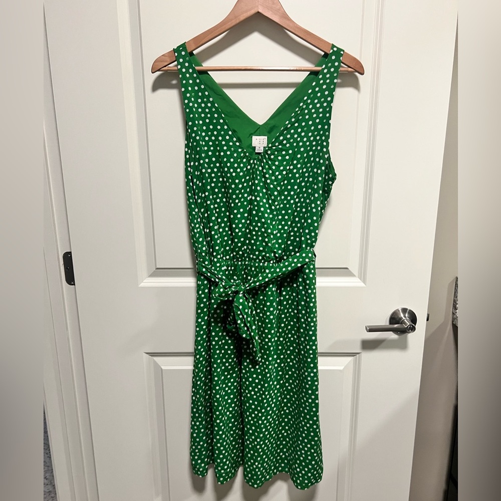 A New Day Green Polka-Dot Dress